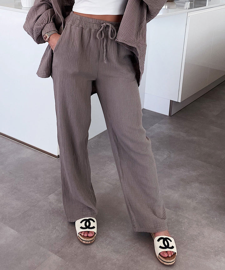 Musselin Set Gabriela Taupe Ladypolitan ♡