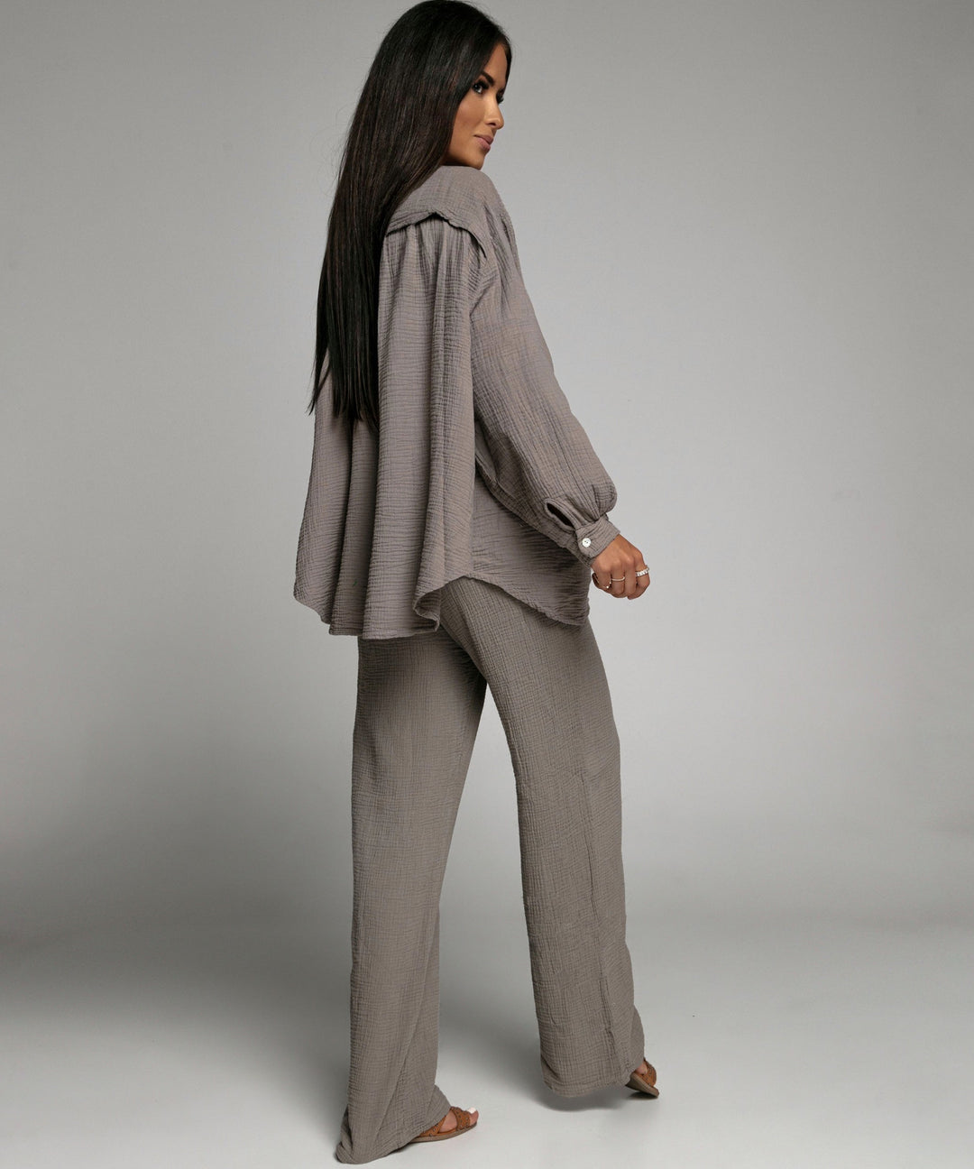 Musselin Set Gabriela Taupe Ladypolitan ♡