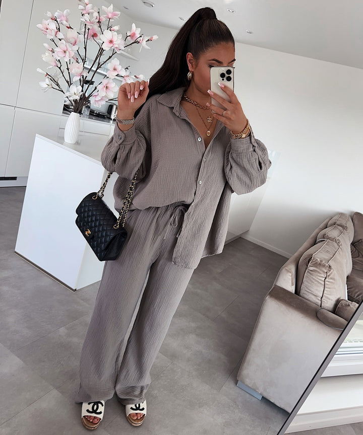 Musselin Set Gabriela Taupe Ladypolitan ♡