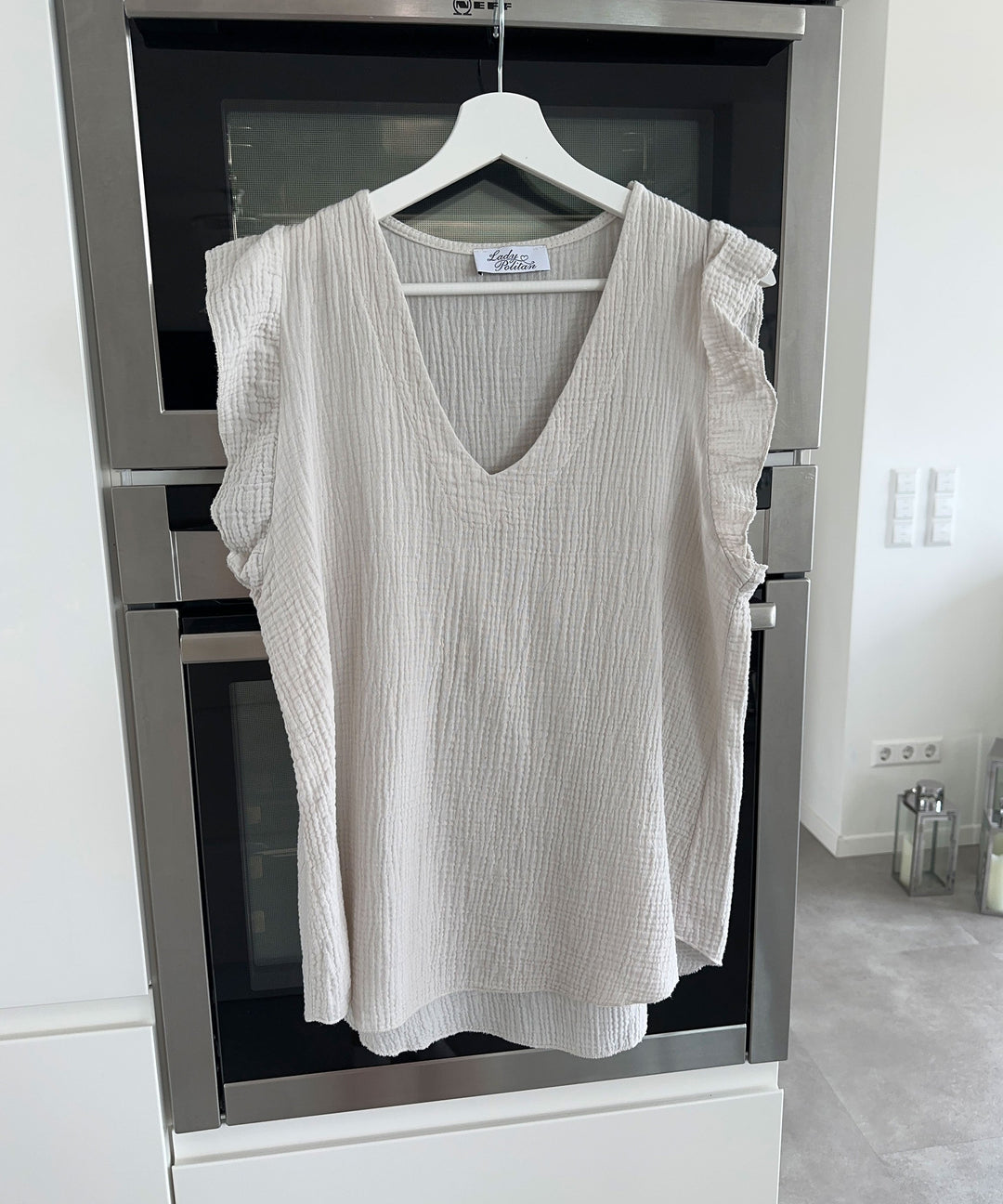 Musselin Top Lidia Beige