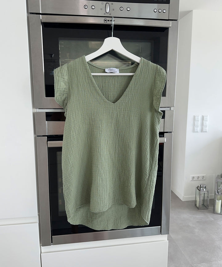 Musselin Top Lidia Matcha