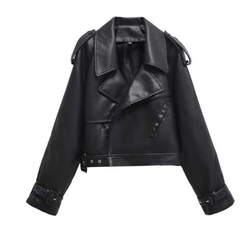 Giacca Donna in Ecopelle con Cintura Slim