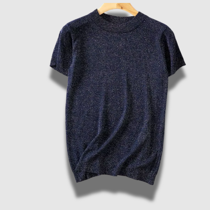 Maglione Donna Leggero Manica Corta Tessuto Lucido