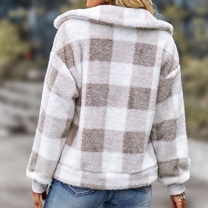 Nevaeh - Karierte Fleecejacke