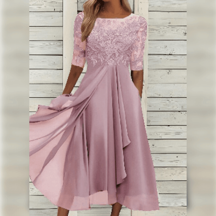 Damen Sommer Elegantes Midi Kleid