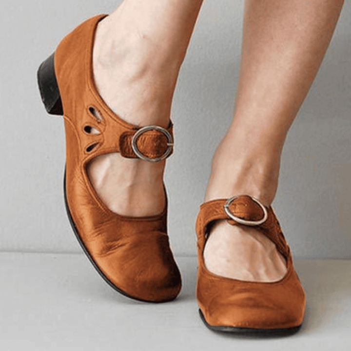Damen-Sandalen aus PU-Leder zum Hineinschlüpfen