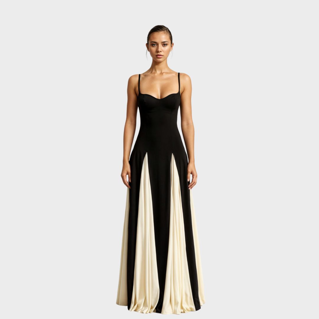 Margaux – Elegantes Maxikleid mit Ausschnitt