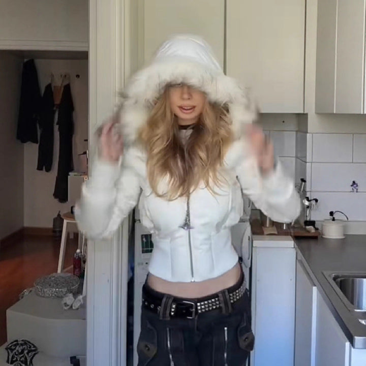 Angela | Warme Stilvolle Winter Kapuzenjacke für Damen