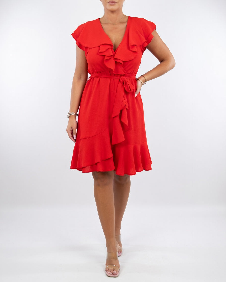 Schroder | Elegantes Wickelkleid mit Rüschen