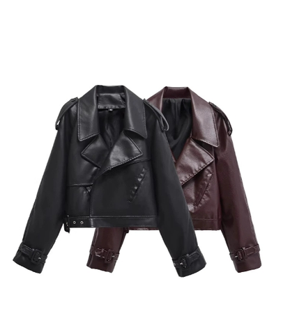 Giacca Donna in Ecopelle con Cintura Slim