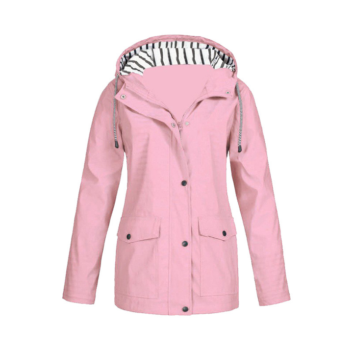 Annika | Damen Regenjacke mit Kapuze und Reißverschluss