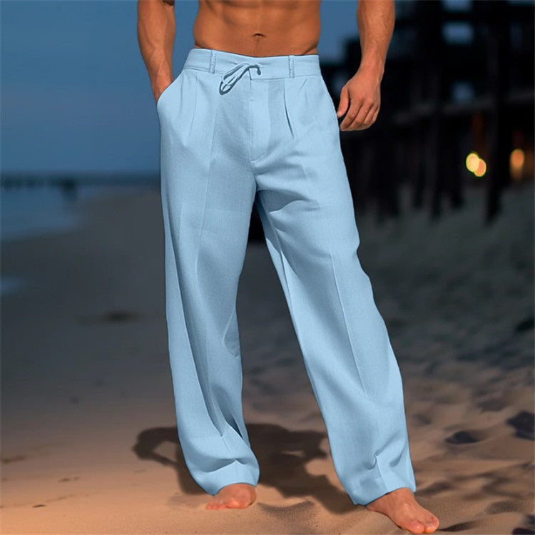 Jürgen | Herren Frühlingslockere Hose mit Kordelzug
