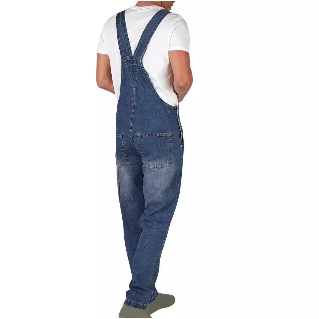 Jonas – Herren Robuste Denim-Latzhose mit Verstellbaren Trägern