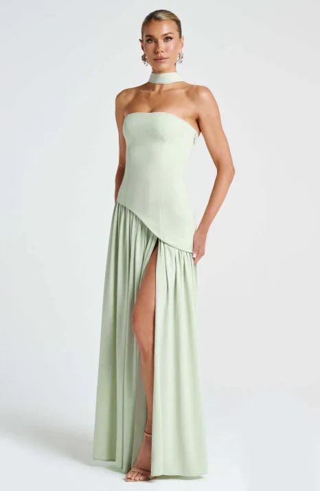 Damenkleid maxilang trägerlos