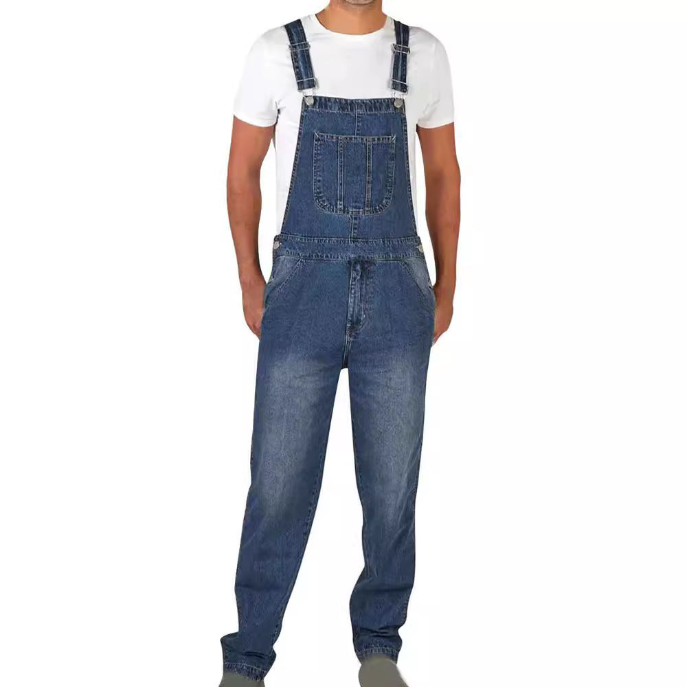 Jonas – Herren Robuste Denim-Latzhose mit Verstellbaren Trägern