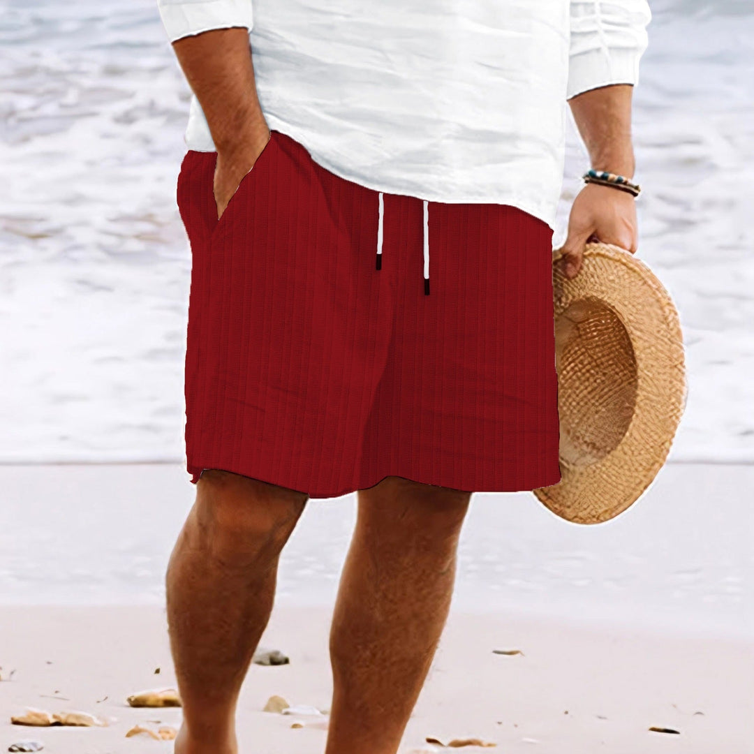 Niklas | Herren Gestreifte Kordelzug Locker sitzende Strandshorts