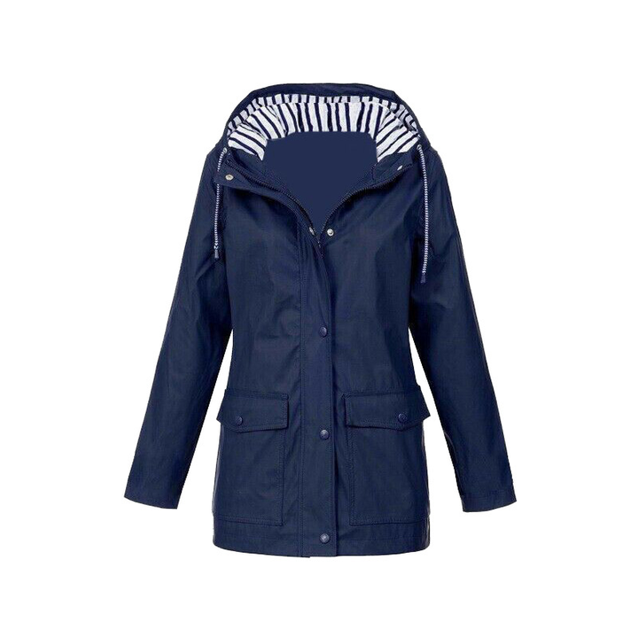 Annika | Damen Regenjacke mit Kapuze und Reißverschluss