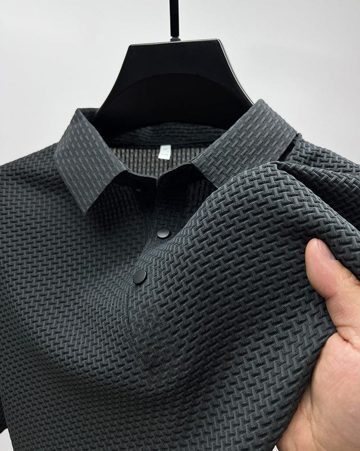 Thomas | Herren Klassische Passform Strukturiertes Polo-Shirt