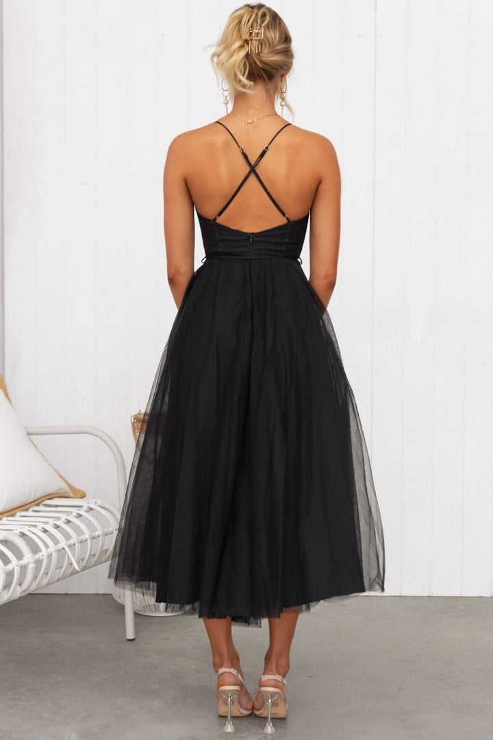 Sandra – Women Chiffon Suspenders Tulle Dress - Image 24