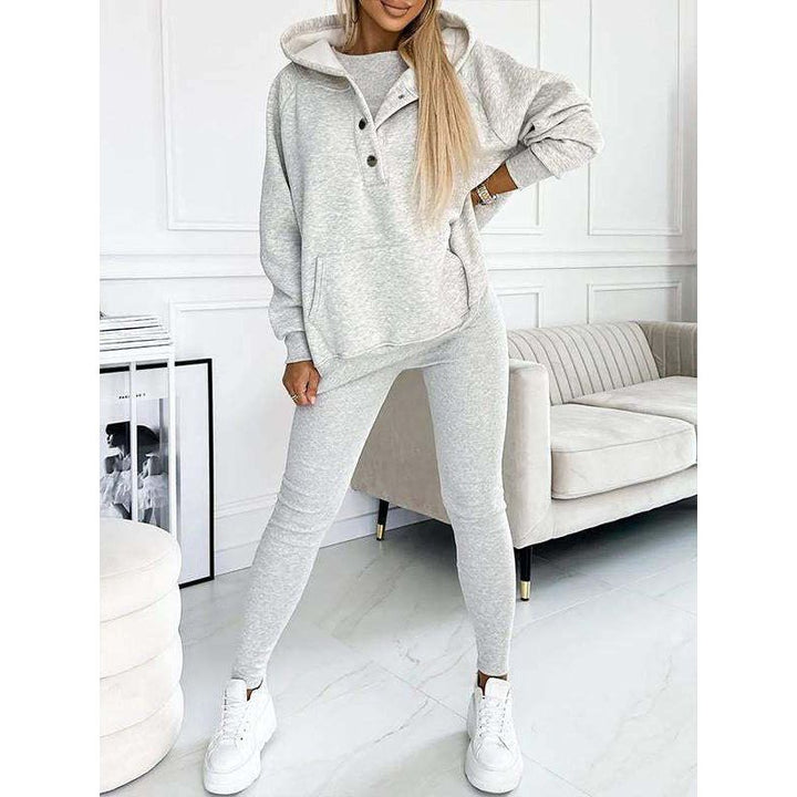Damen 3-teiliges Loungewear-Set Hoodie