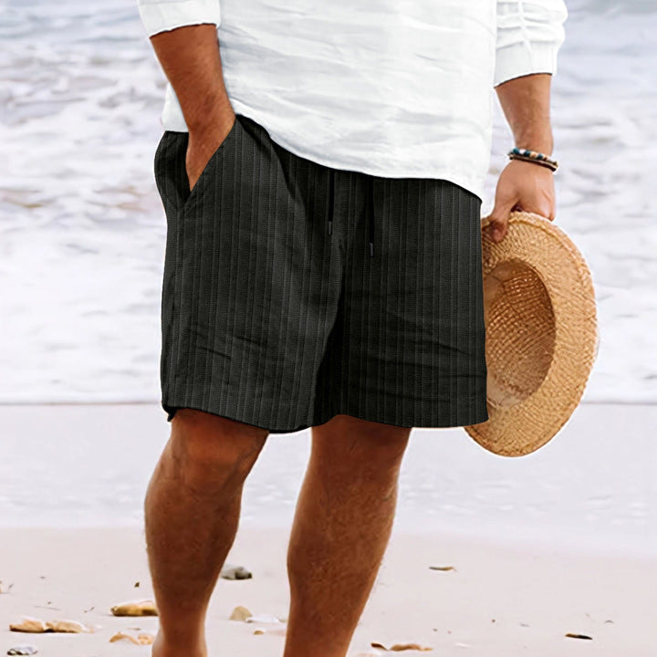 Niklas | Herren Gestreifte Kordelzug Locker sitzende Strandshorts