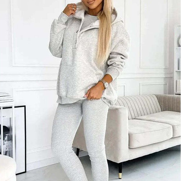 Damen 3-teiliges Loungewear-Set Hoodie