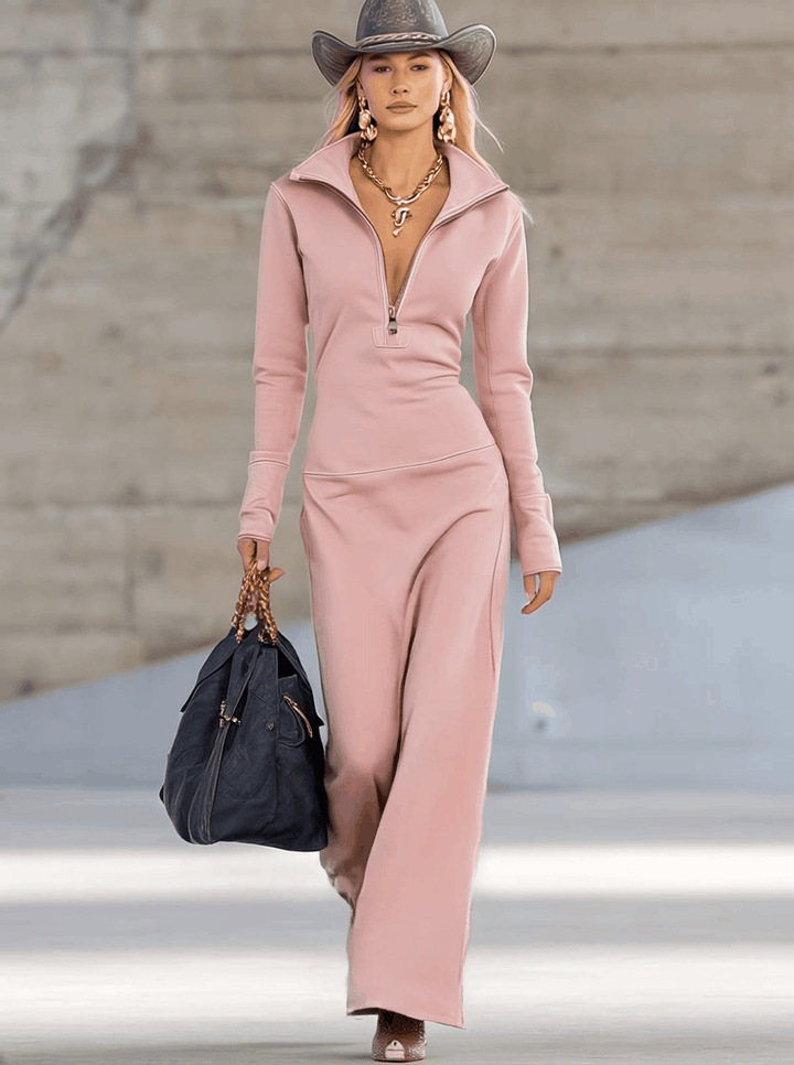 Lena – Eleganter Damen-Jumpsuit mit Reißverschlusskragen