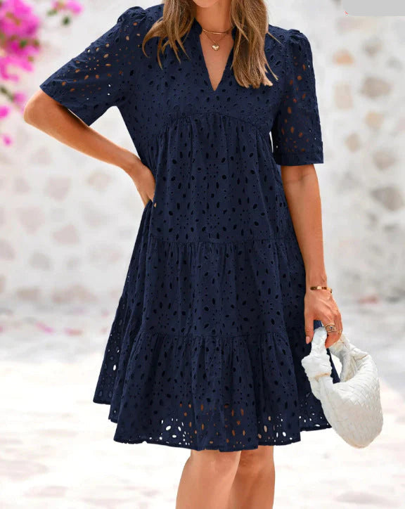 Olivia | Elegantes Sommerkleid mit Spitzenrüschen 2