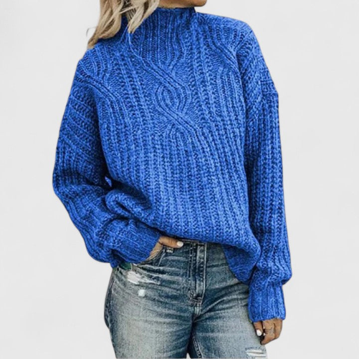 Andreas | Damen Gerippter Winterpullover mit langen Ärmeln