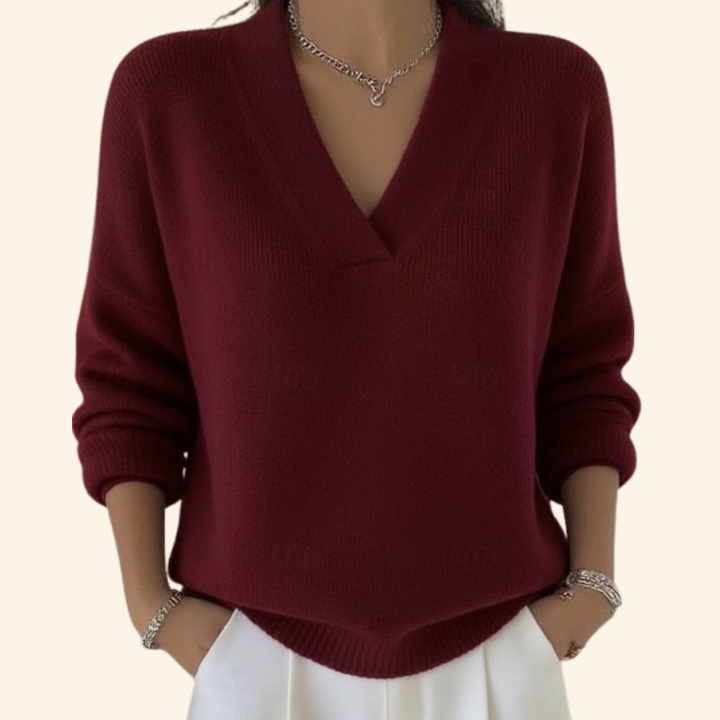 Frieda | Damen V-Ausschnitt Pullover Stil Top