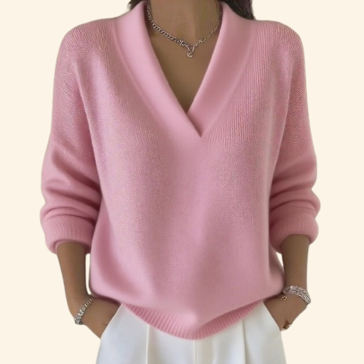 Frieda | Damen V-Ausschnitt Pullover Stil Top