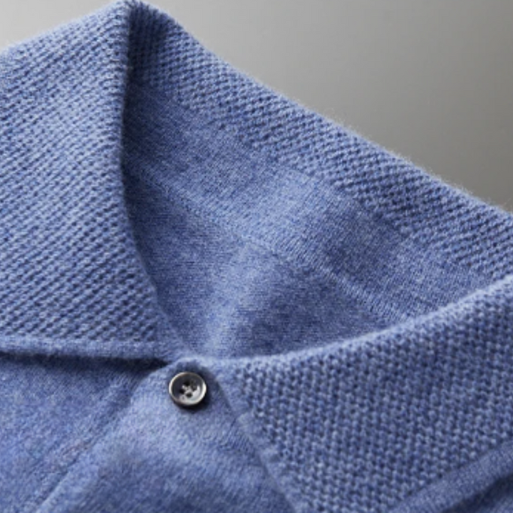 Polo Pullover mit Polokragen | Strickpullover Knopfleiste und Langarm