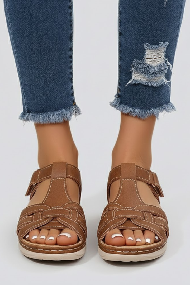 Jacqueline | Damen Riemchensandalen mit offener Spitze