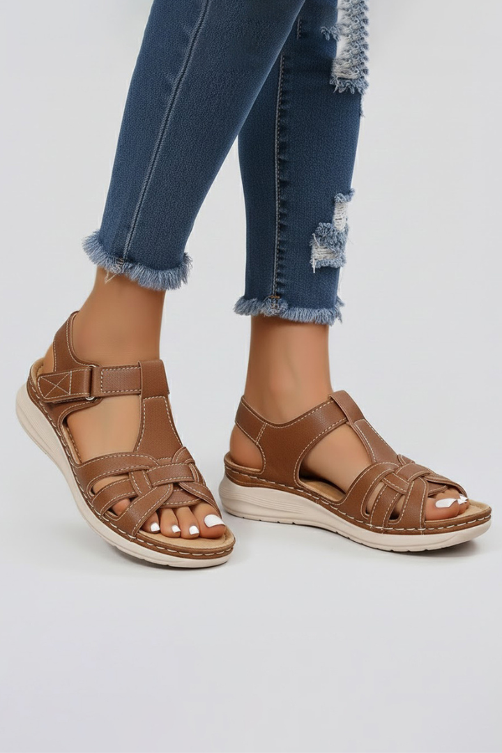Jacqueline | Damen Riemchensandalen mit offener Spitze
