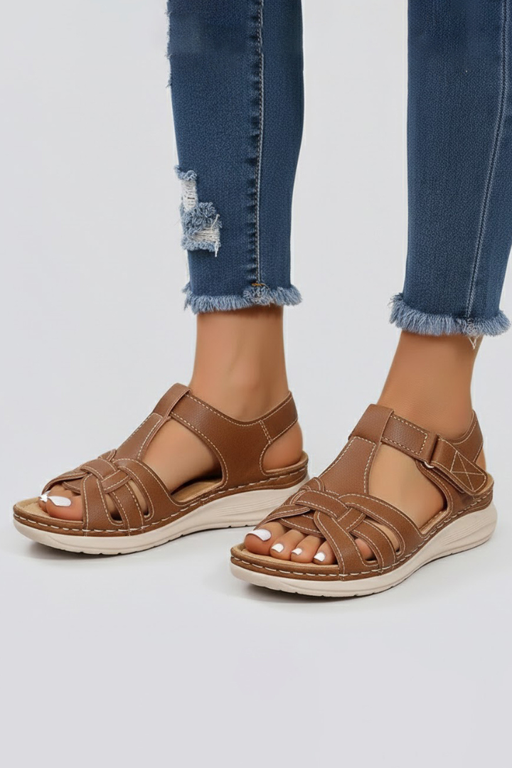 Jacqueline | Damen Riemchensandalen mit offener Spitze