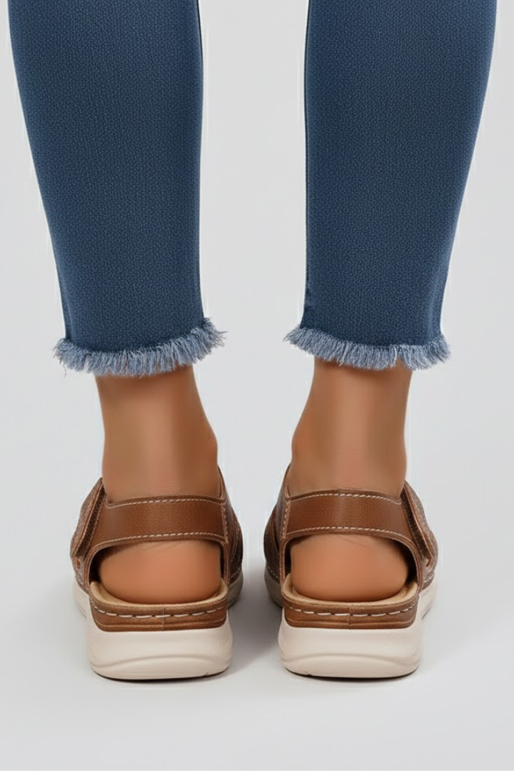 Jacqueline | Damen Riemchensandalen mit offener Spitze