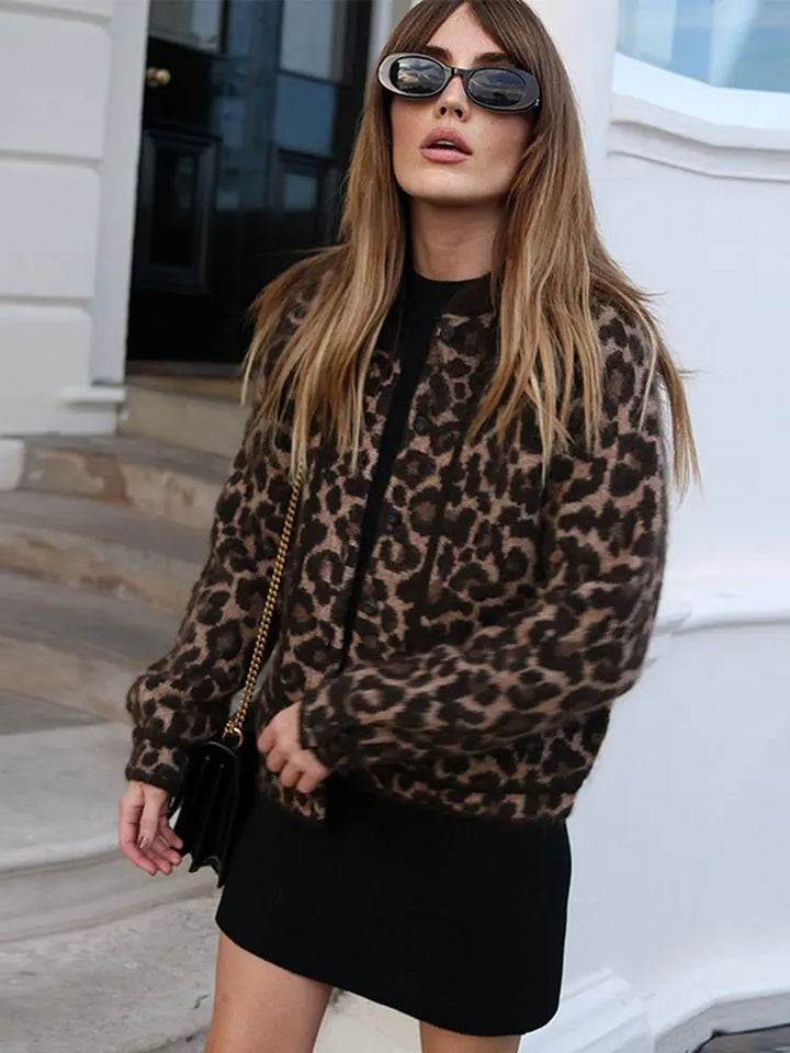 Ophelia -Modischer Mantel mit Leopardenmuster