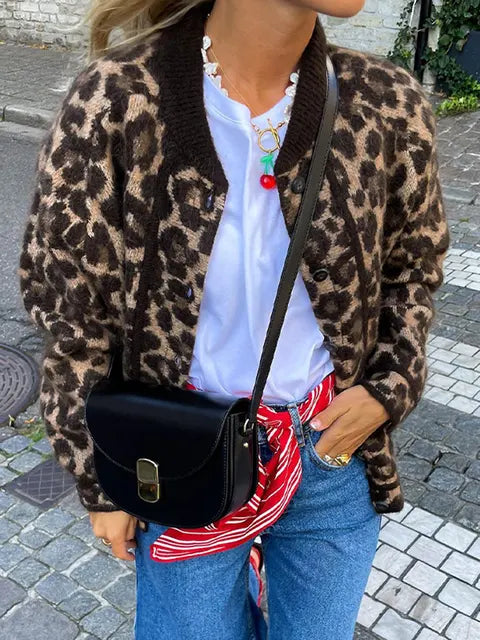 Ophelia -Modischer Mantel mit Leopardenmuster