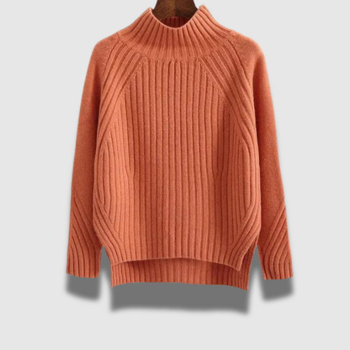 Maglione Dolcevita Donna a Coste Morbido Caldo