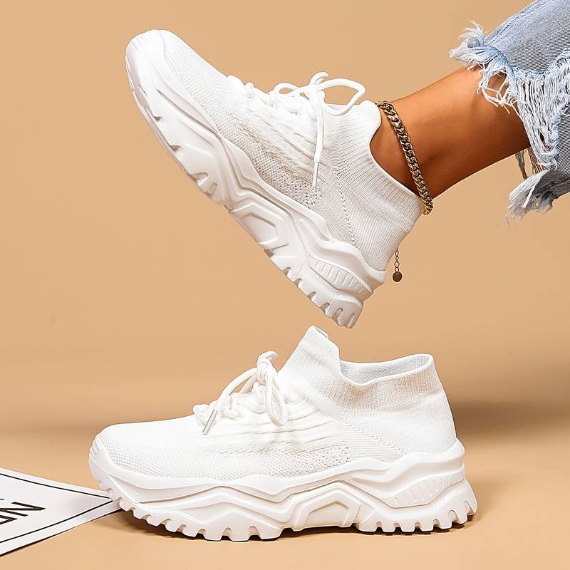 Orthopädische Schuhe Damen Strick Plateau