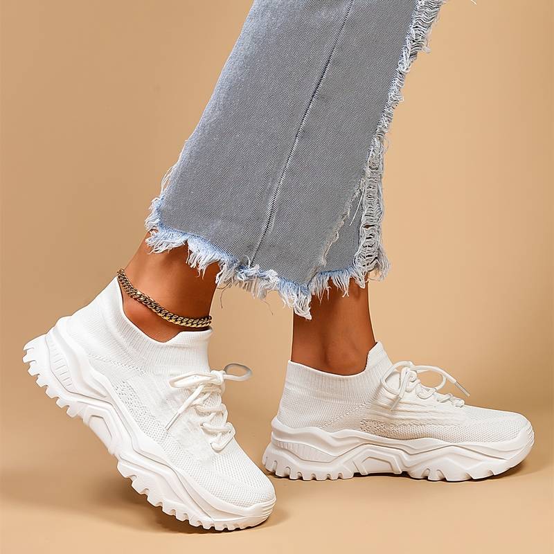 Orthopädische Schuhe Damen Strick Plateau