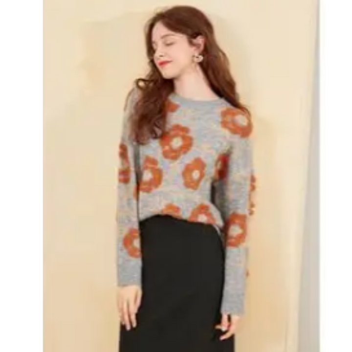 Ottilie - Pullover mit Blumenmuster