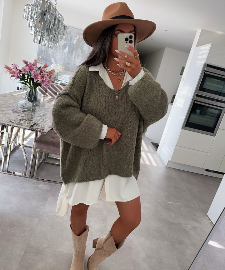 Damenbluse Oversized Weiß Polyester
