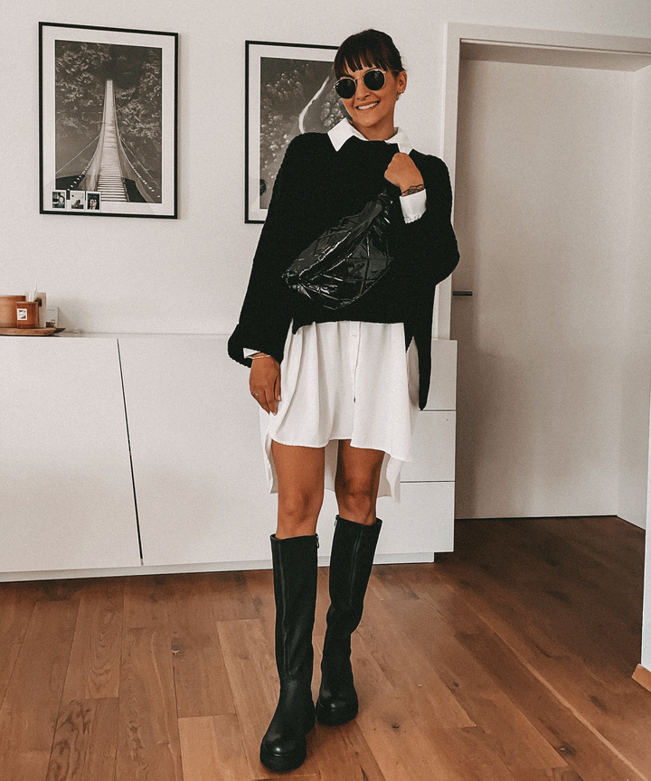 Damenbluse Oversized Weiß Polyester