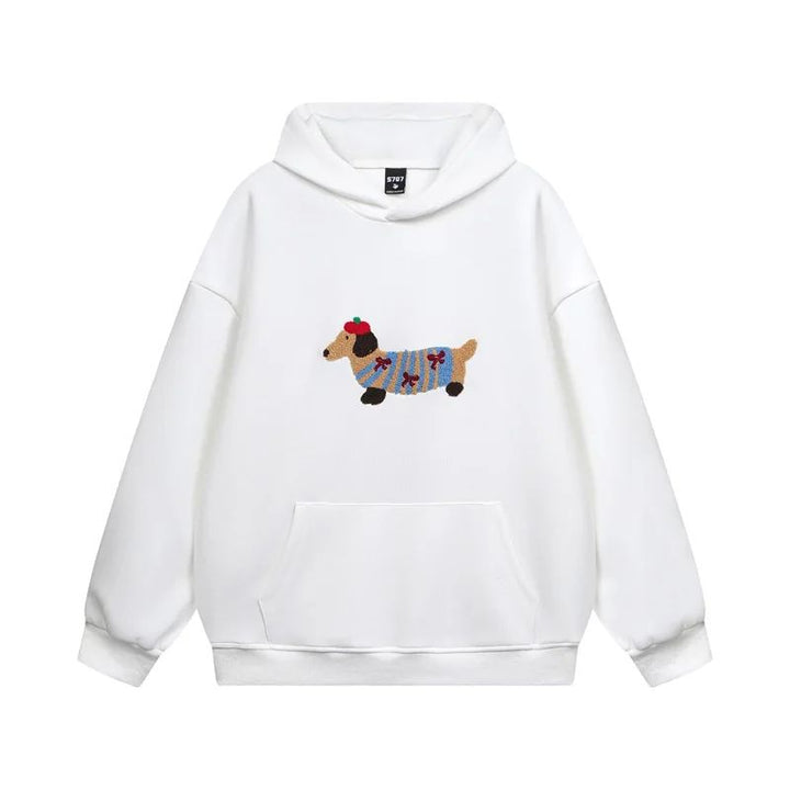 Oversize Hoodie Damen | Dackel-Stickerei & Formstabile Bündchen