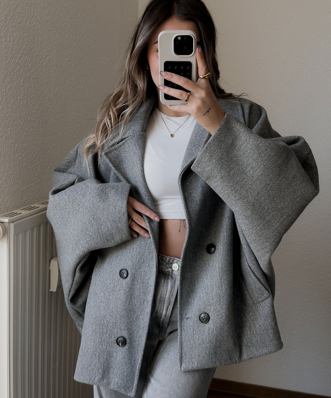Oversize Jacke Joana Grau