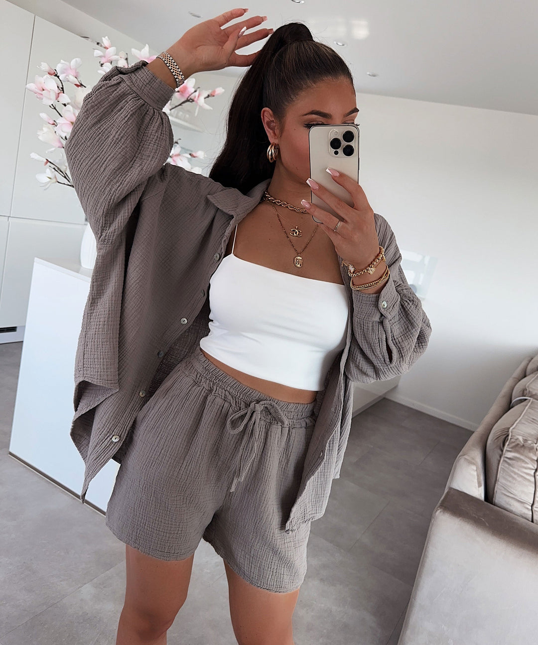 Musselin Set Yves Taupe Ladypolitan ♡