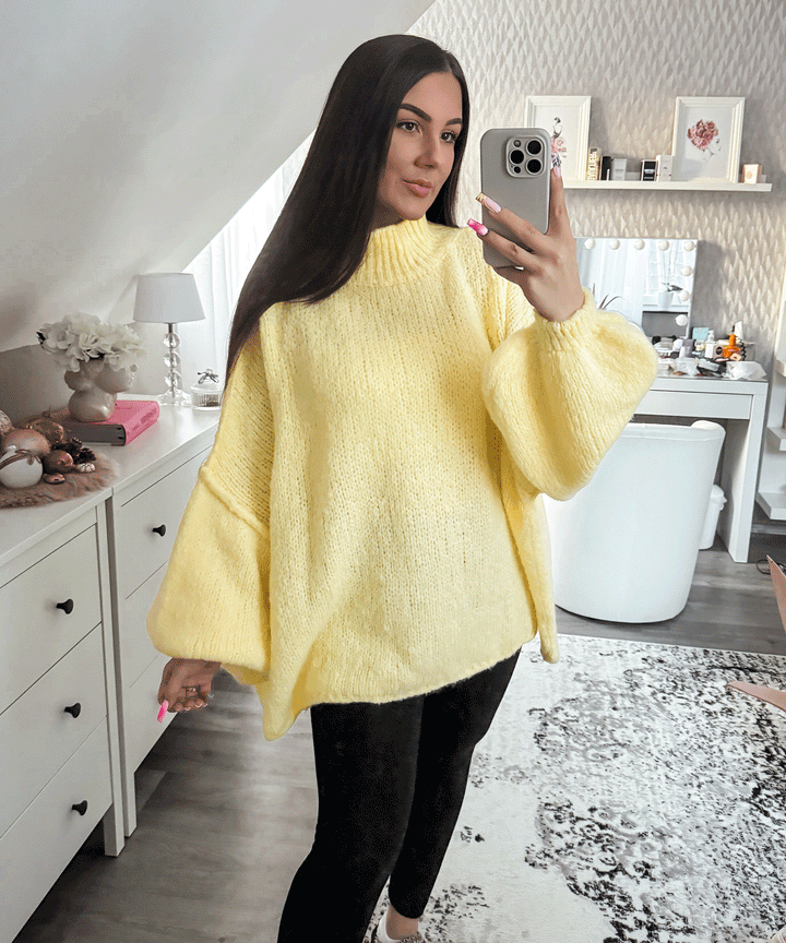 Oversize Pullover Nata Gelb  Ladypolitan ♡   