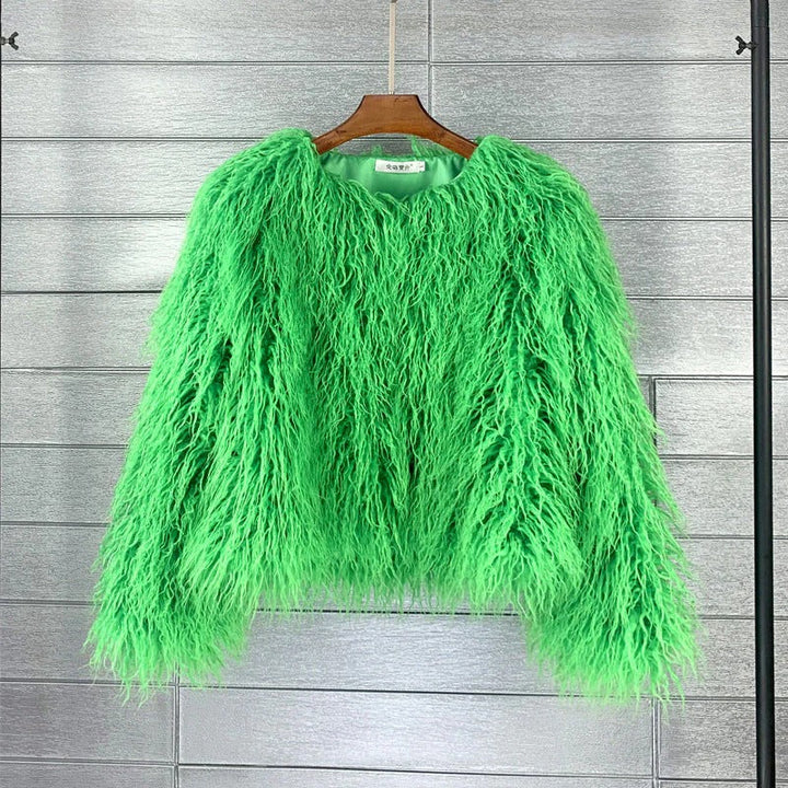 Edith | Damen Einzigartige Flauschige Winterjacke