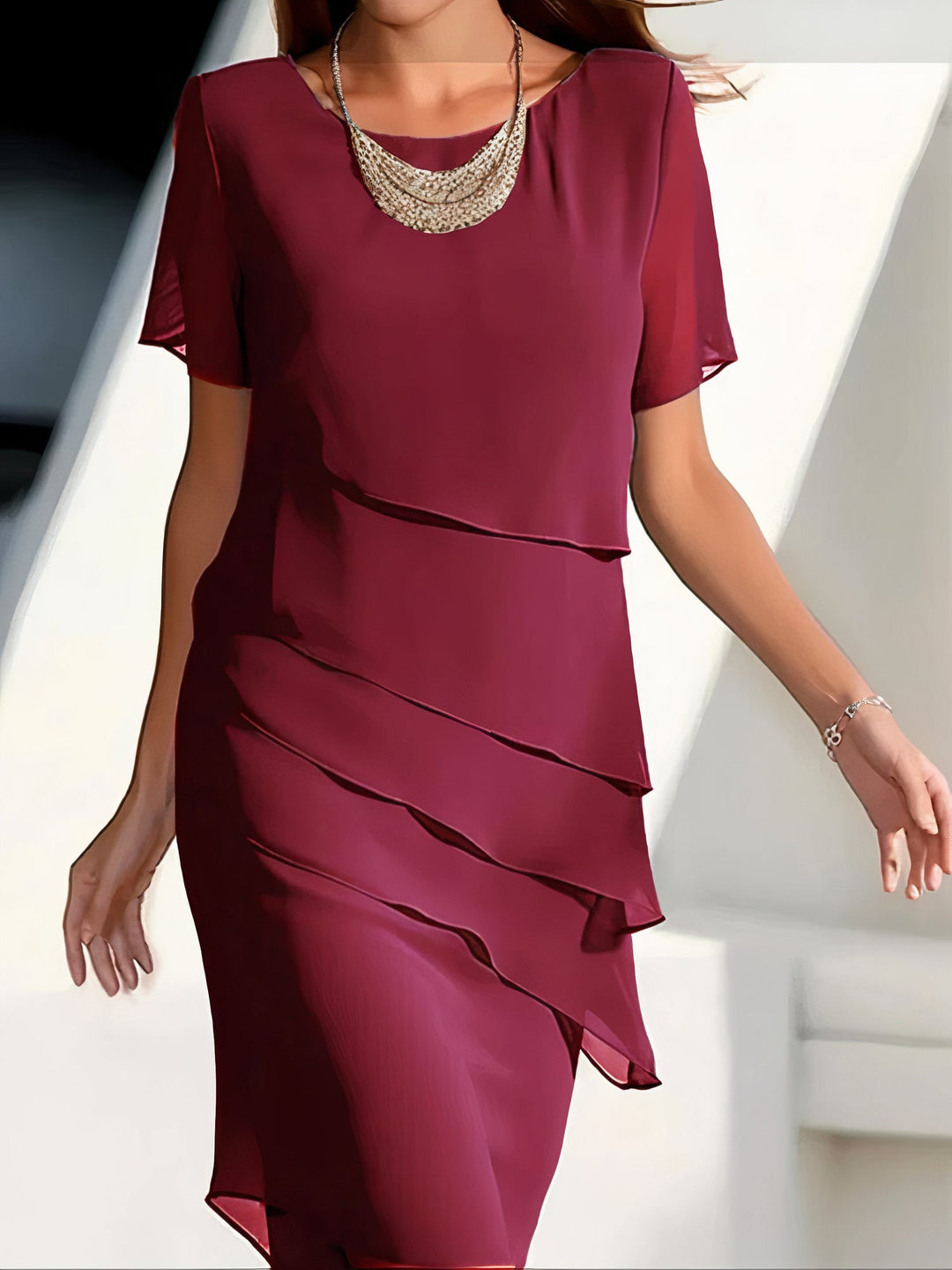 Emmeline - Elegantes Kleid aus plissiertem Chiffon